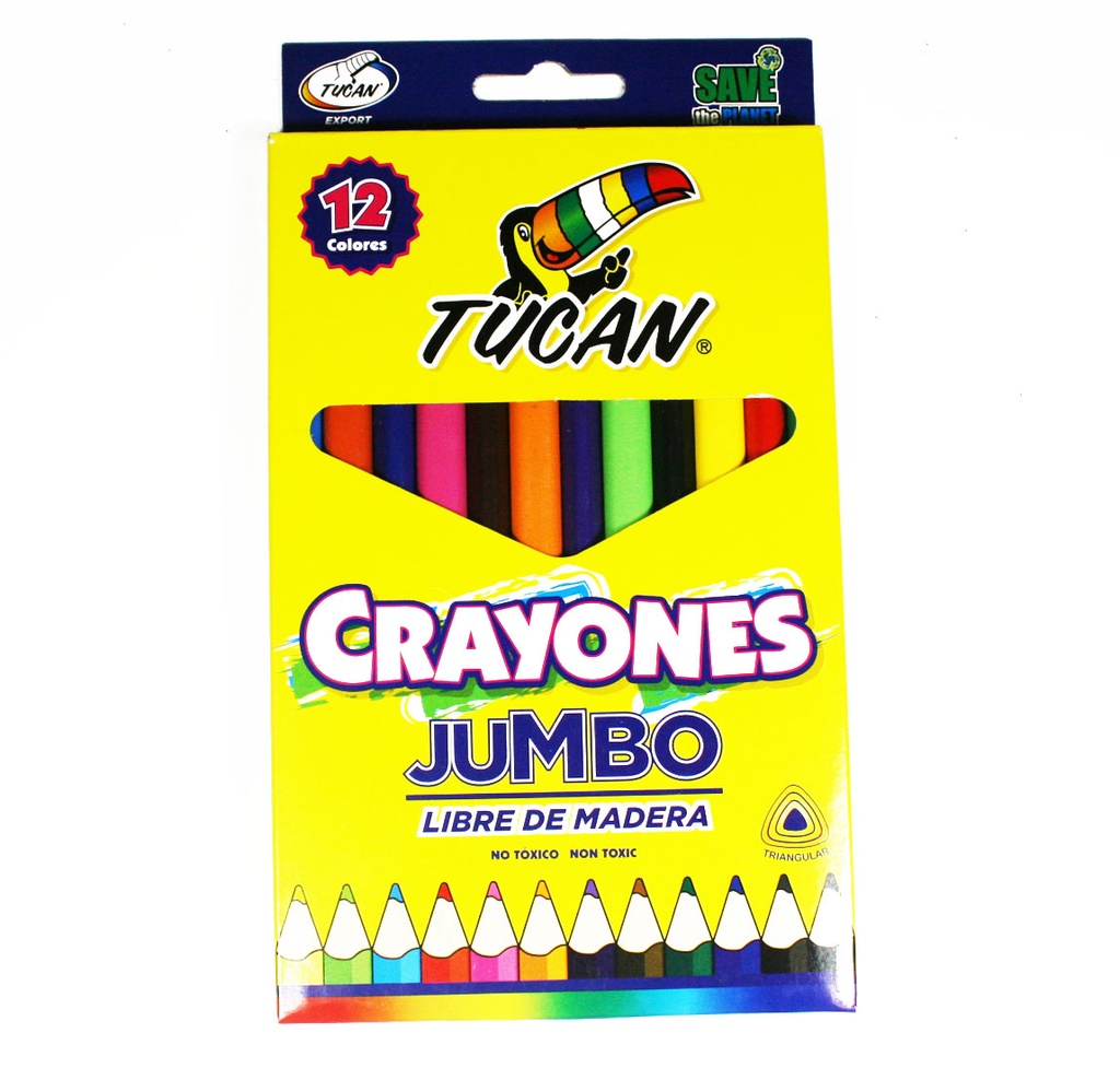 Crayon Libre De Madera Triangular Jumbo 12 Col