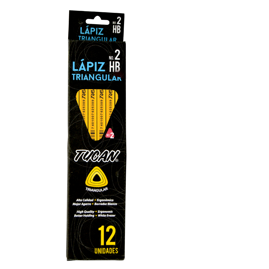Lapiz 2 Hb Triangular Tucan Amarillo Unidad