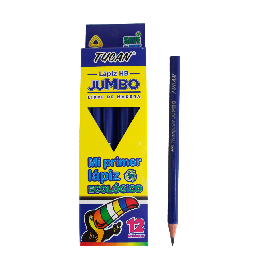 Lapiz Hb Triangular Libre De Madera Jumbo Docena Sin Borrador