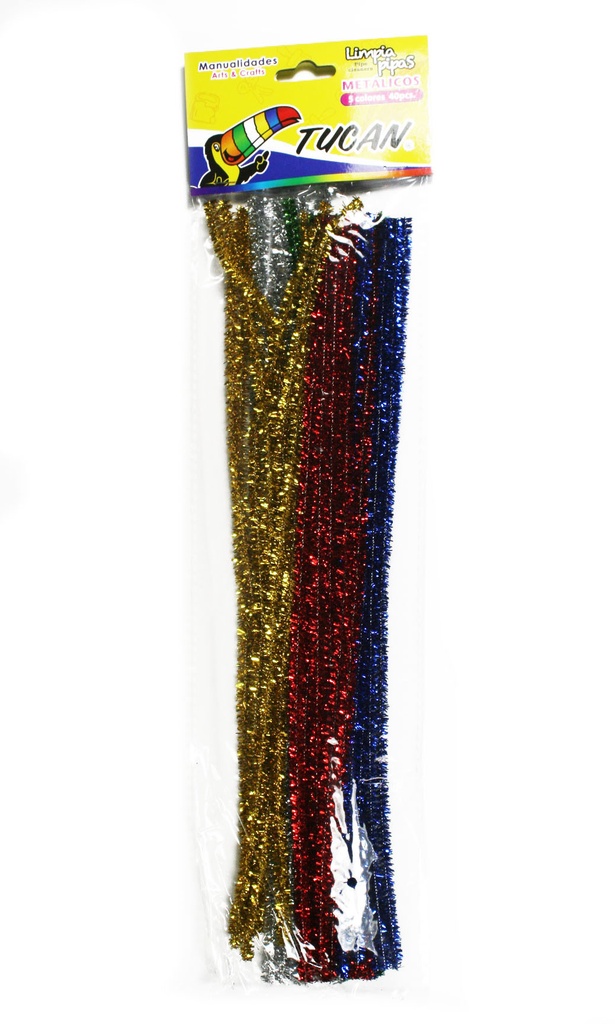 Limpia Pipas Metal 40 Unidades 5 Colores