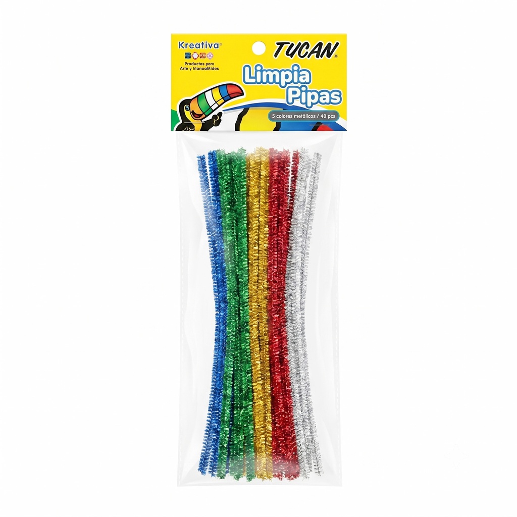 Limpia Pipas Metal 40 Unidades 5 Colores