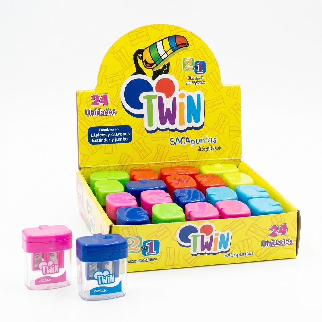 Sacapuntas Twin Tucan 2 Agujeros Unidad