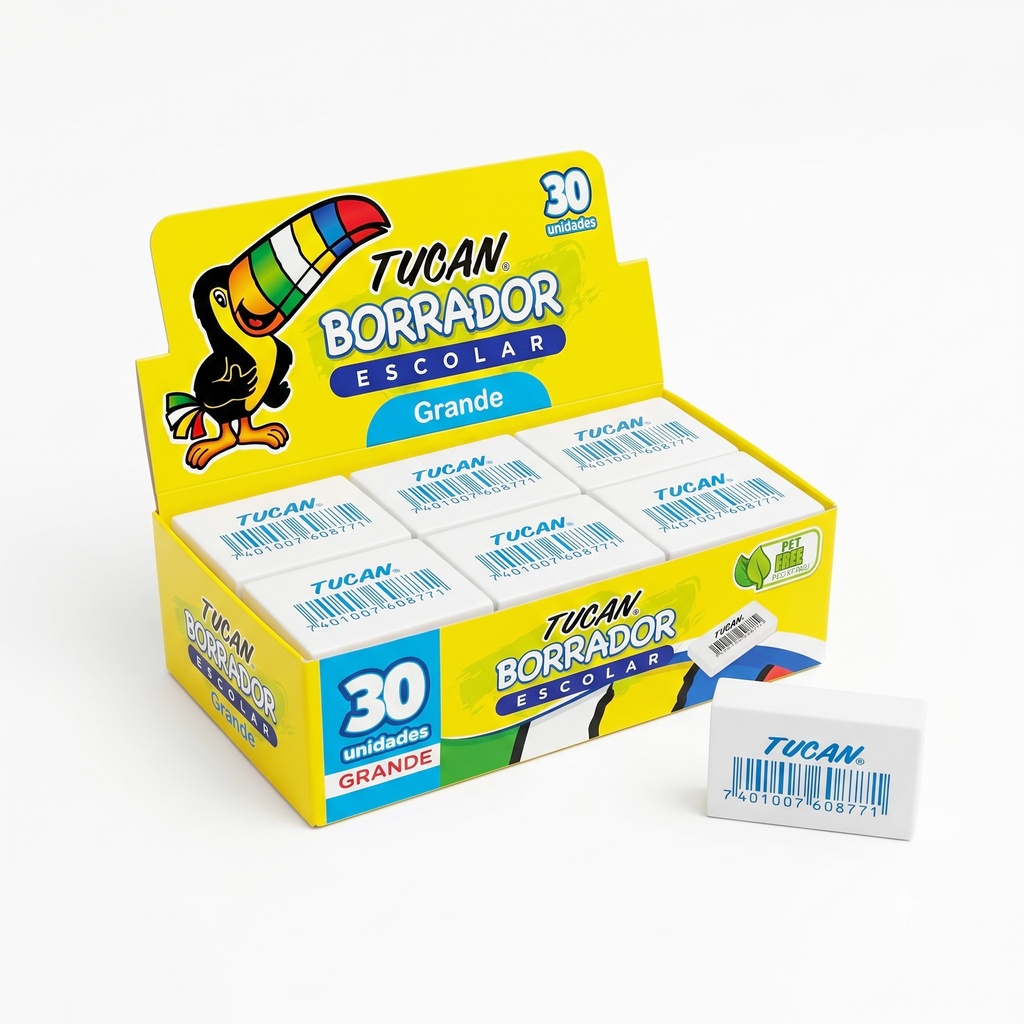 Borrador Hule Grande Caja 30 Unidades