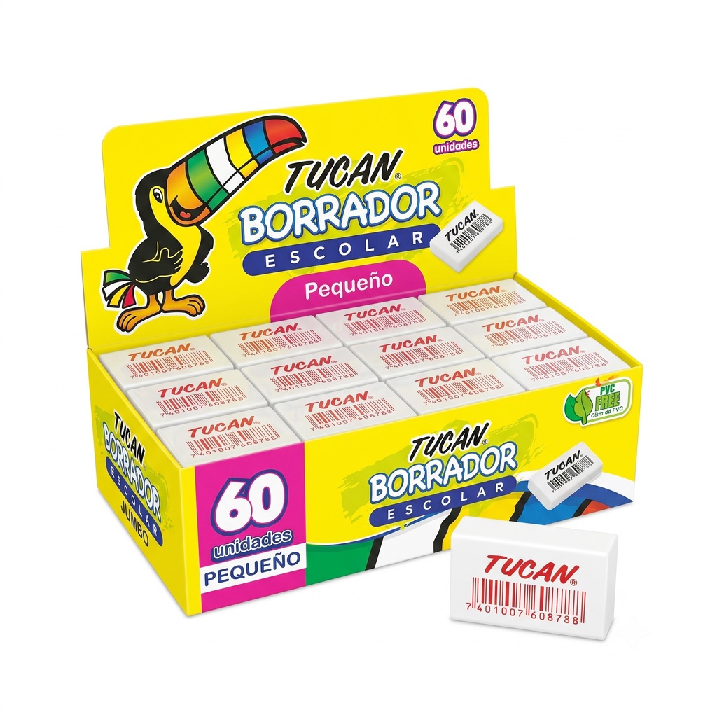 Borrador Hule Pequeño Caja 60 Unidades
