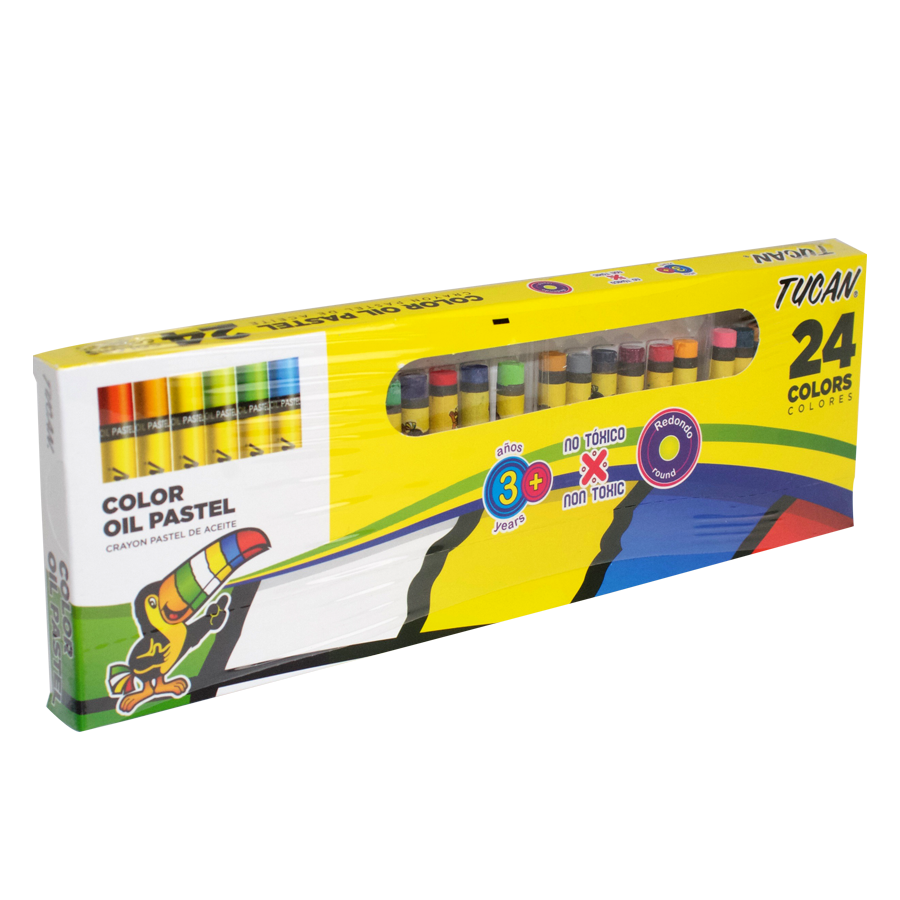 Crayon Pastel Redondo 24 Colores Tucan