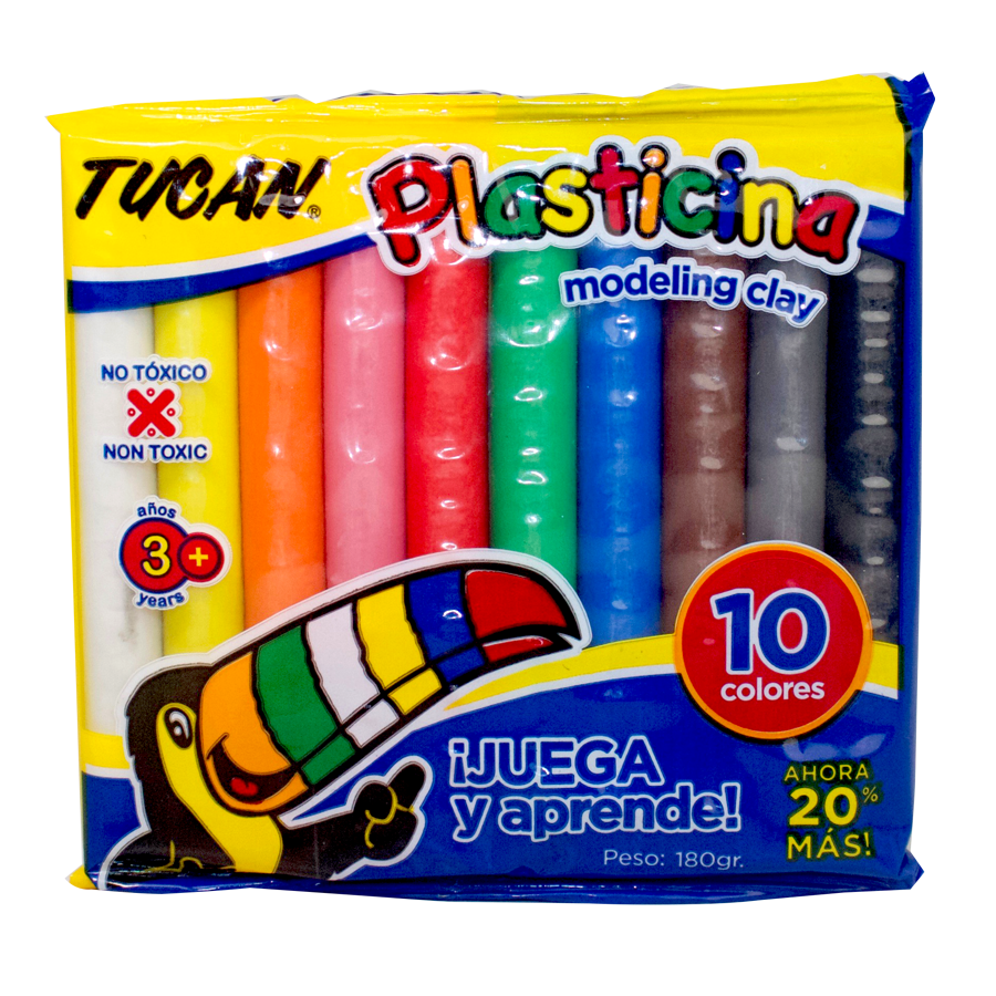 Plasticina Barra 10 Colores 180 Grs