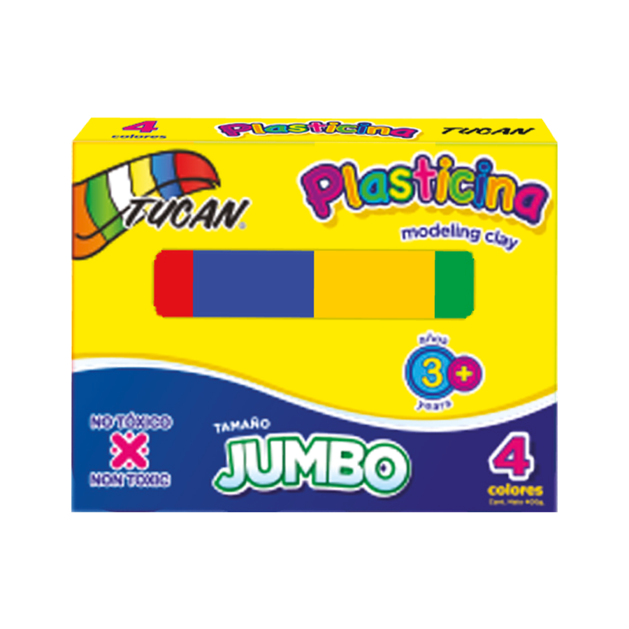 Plasticina Jumbo 4 Colores