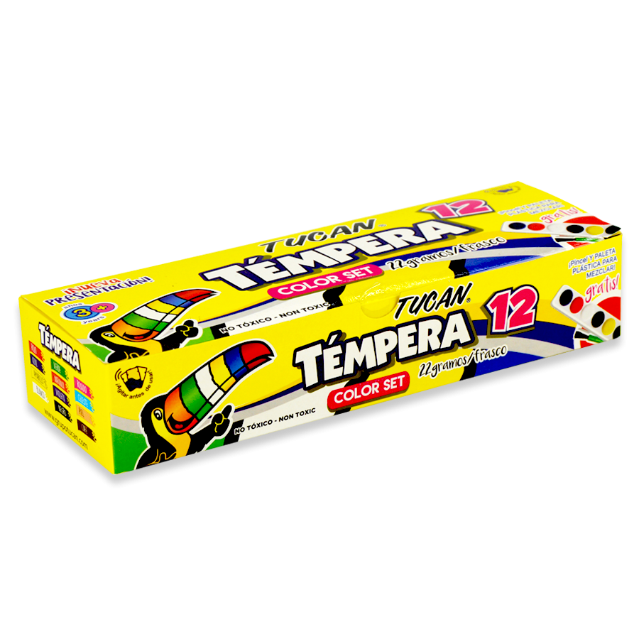 Tempera Tucan Clasica Junior 12 Colores 22 gramos