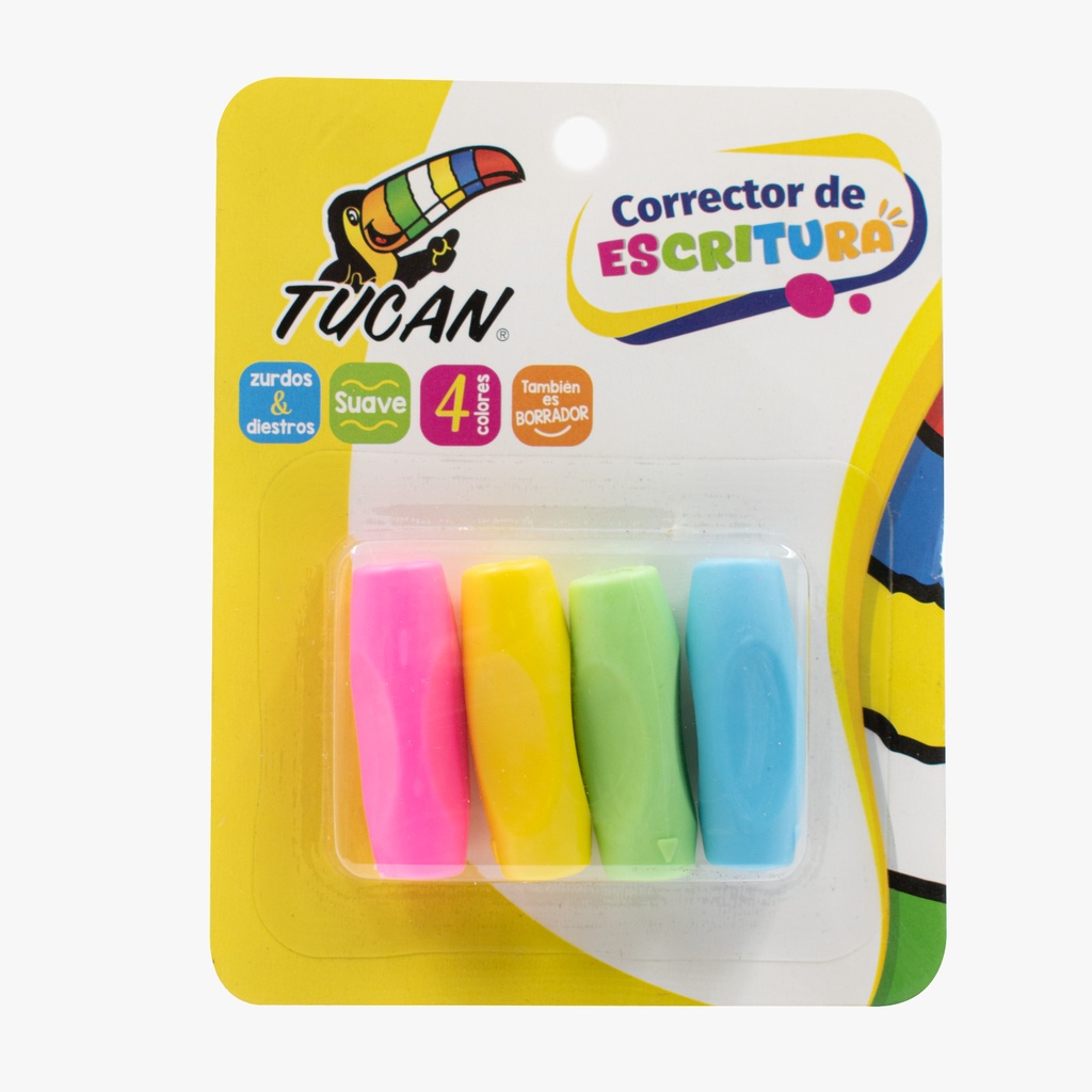 Corrector De Escritura 4 Piezas Tucan