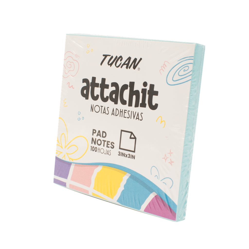 Notas Tucan 3X3" Celeste Pastel 100H